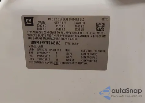 2015 Chevrolet Equinox 1Lt from USA, damaged, VIN 1GNFLFEK7FZ146163